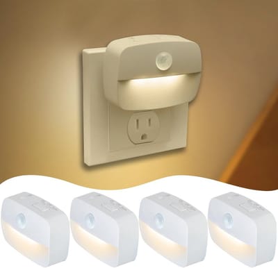 Bewegingssensor Nachtlampje 4 Pack met Traploos Dimmen en 3 Lichtmodi voor Slaapkamer, Toilet en Hal