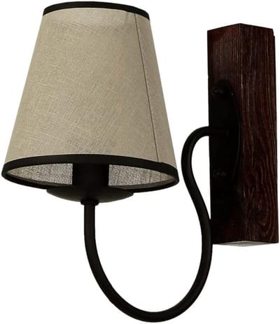 Rustieke Wandlamp Hout Metaal Beige E14 voor Woonkamer Slaapkamer Hal