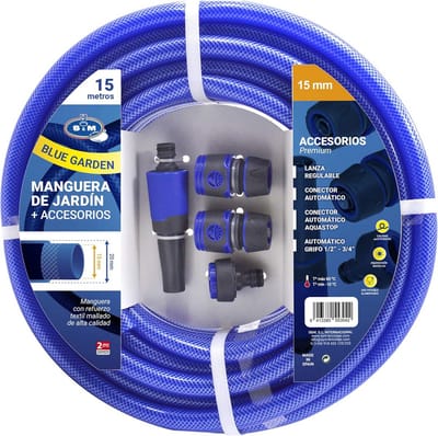 Versterkte Tuinslang Blauw - UV-bestendig en Knikvrij met Aansluitsets