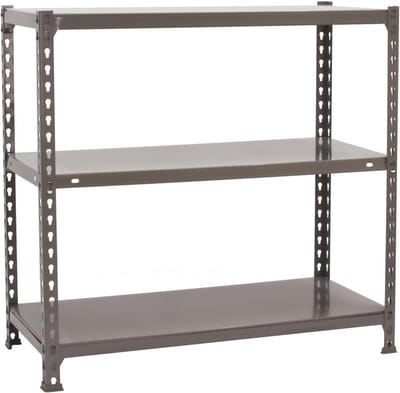 Stevig Opslagrek 3 Niveaus Met 70 Kg Draagvermogen 90x90x40 Cm Schroefloos Montage Grijs