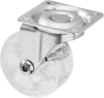 Design meubelwiel SHIFT wiel-Ø 50 mm transparant, draagvermogen 35 Kg, hoogte 64 mm Zwenkwiel van SOTECH