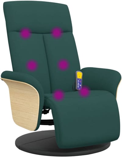 Massagestoel - Relaxfauteuil - Zetel - Stof - 1 persoons - Met armleuning - Zeer comfortabel - Elektrisch - Donkergroen