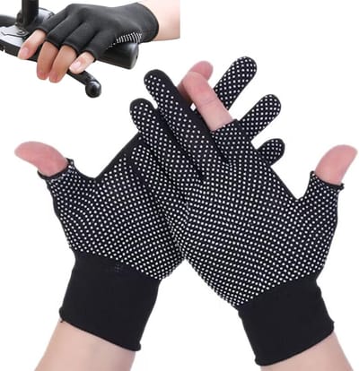 Werkhandschoenen voor algemeen gebruik - lichtgewicht half vinger model - veilige grip, vrije beweging - machinewasbaar - unisex - geschikt voor fietsen, sportscholen en bouwplaatsen - 10 paar
