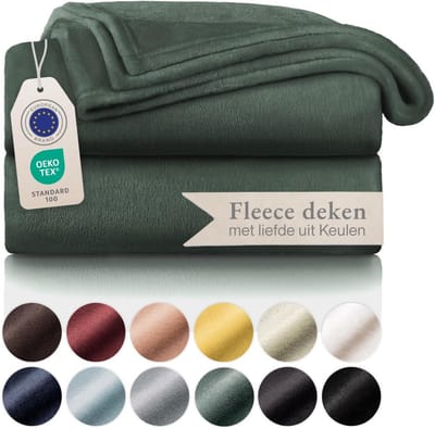 Extra Grote Fleece Deken Zacht Plaid voor Bank en Bed 270 x 230 cm Groen