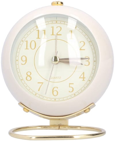 Dailygoods- Nachtkastje - Stille Wekker - Alarmklok met Nachtlampje - Metalen Design - Energiebesparend - Sterk en Duurzaam