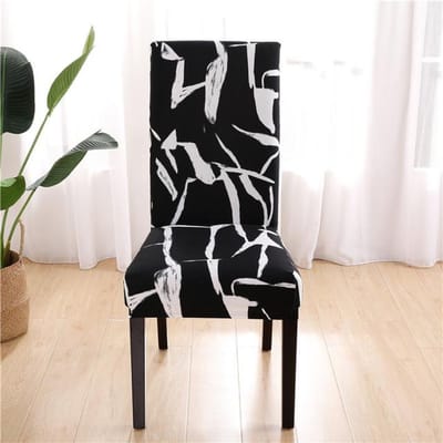 Spandex Bedrukbare Stoelhoes Moderne Afneembare Anti-Vuil Keukenstoelhoes Stretch Stoelhoezen Voor Banket Eetkamer 1piece white