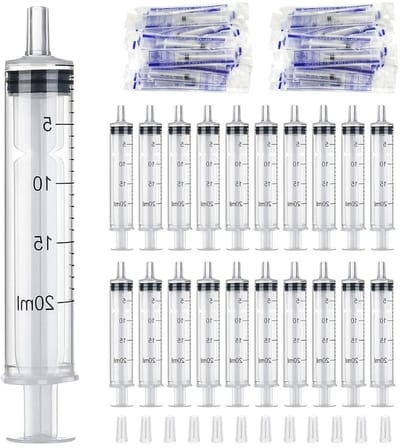 Allecto Plus - 20 stuks wegwerpspuiten 20 ml, steriel verpakt voor diervoeding en laboratorium - fijne doseringen