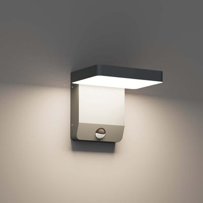 Wandlamp met Sensor - Buitenverlichting LED - Veilige Tuin Verlichten - Bewegingsmelder Instelbaar - 20 Watt - Antraciet