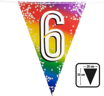 Boland - Folievlaggenlijn Rainbow '6' - Regenboog - Regenboog