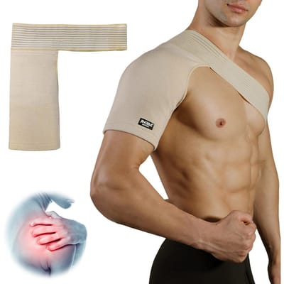 Verstelbare Enkelzijdige Schoudersteun Brace Zwarte Band voor Sportschool Sport Verzorging Rugpijn Verlichting Mannen Vrouwen Beschermende Riem Band as show beige