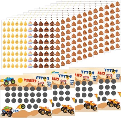 Zindelijkheidstraining stickers voor kinderen - 12 poepstickers voor feestjes, decoratie en dagboekaccessoires, ideaal voor huisdieren en opvoeding