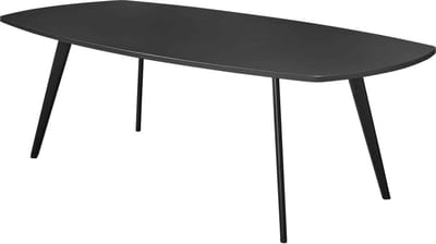 Vergadertafel Victory Deens Ovaal 4-poots 240x120cm frame Aluminium (RAL9006) blad Havanna