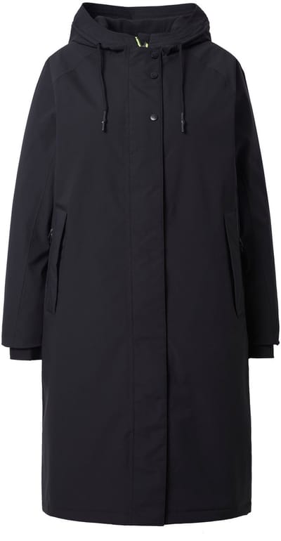 Laurasøn - Dames - Functionele jas capuchon 2-wegrits dubbele zakken - Zwart - Maat 44+