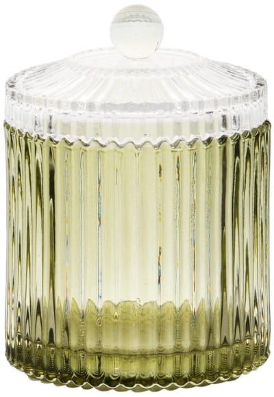 Dekoratief | Bonbonni?re, groen/transparant, glas, 11x11x15cm | A255543