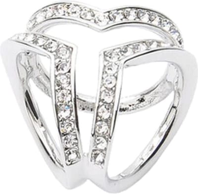 Fako Bijoux® - Sjaalklem - Sjaal Klem - Sjaal Ring - Ster - Kristal - 25x25mm - Zilverkleurig