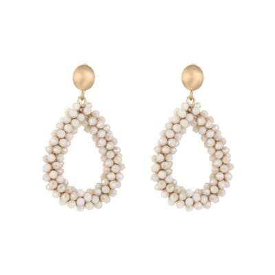 Oorbellen Crystal Elegance - Beige - Feestdagen - Kerst - Cadeau
