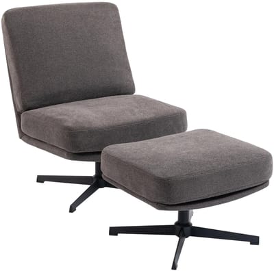 Fauteuil - Relaxzetel - Relaxstoel - Relaxfauteuil - Stoel - Met armleuning - Met voetenbank - Voor één Persoon - Donkergrijs