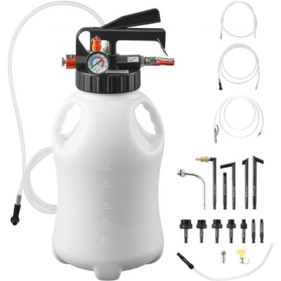 VEVOR 8L tandwieloliepomp, pneumatische transferpomp met 15 ATF-adapters, tandwielolievulapparaat met HDPE-tank, olie-afzuigpomp, olievulapparaat, olievuller, pompgereedschap voor auto's en boten