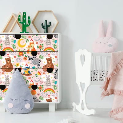 Sticker voor kindermeubels met schattige dieren, 40 x 60 cm