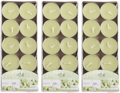 Arti Casa Geurtheelichtjes - 30x stuks - meloen - lichtgroen - was - 3,5 uur