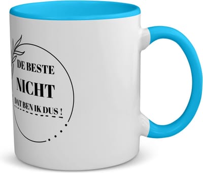 Akyol - de beste nicht dat ben ik dus koffiemok - theemok - blauw - Nicht - beste nicht - liefste nicht - verjaardag - cadeau - kado - geschenk - 350 ML inhoud
