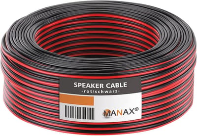 25m Dubbele Draad 2x 0,75mm² Rood/Zwarte Kabel - 2-Aderig Hifi Luidsprekerkabel