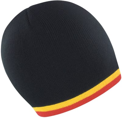 Result Unisex Winter Essentials National Beanie Hat (Zwart / Geel / Rood)