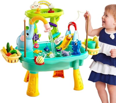 Wateractiviteitstafel - Buitenspeelgoed Zomer - Kinderen Spelen - Automatische Waterpomp - 45 x 15 x 33 cm - Groen