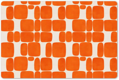 Placemats 45x30 cm - Placemat kunststof - 1 stuk - Patroon - Retro - Oranje - Borden onderleggers - Decoratie voor op tafel - Keuken tafeldecoratie accessoires - Vinyl onderlegger - Tafelversiering