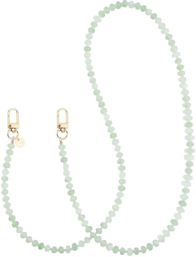 xoxo Wildhearts telefoonkoord - Dusty Green - Lang koord - Geschikt voor iPhone - Geschikt voor Samsung - Universeel - Phone cord - Telefoonketting - Koord voor telefoon - Telefoon hanger - Kralenketting - Groen