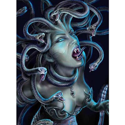 5D bricolage diamant peinture abstraite femme serpents diamant broderie mosaïque peinture 20X30CM gray