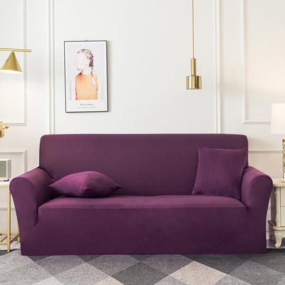 Effen Kleur Bankhoes voor Woonkamer Elastische Stretch Stoelbeschermer Bankhoes 1/2/3/4 Zits Hoek L-Vorm Bank Vereist Aankoop 2 stuks XLarge(235-300cm)1pc