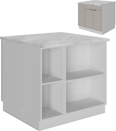 Vicco Fame-Line Keukeneiland – 90 cm met lade, zonder werkblad GrijsBeige