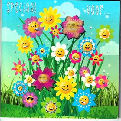 Wenskaart - muziekkaart - pop-out wenskaart - kaart met muziek - wenskaart met licht - wenskaart hologram - bloemen - van harte gefeliciteerd - speciaal voor jou - jarig - verjaardag