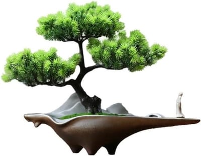 Kunst Bonsaiboom - Nep Bonsai - Interieur Decoratie - Realistische Bladeren - 50 Gram - One Color