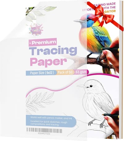 Overtrekpapier - Transparant papier - Schetsen en ontwerpen - Anti-rimpel kwaliteit - 9 x 12 inch - Transparant
