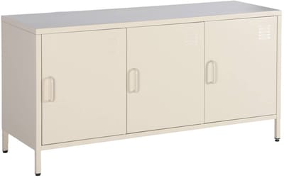 sweeek - Industriële tv-meubel metaal 3 deuren 120cm - alabama