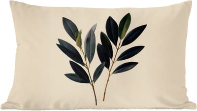Sierkussens - Kussentjes Woonkamer - 60x40 cm - Ovaalvormige bladeren - Diep groen - Symmetrisch