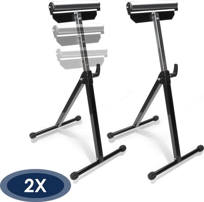 2x Rolbok 68-108cm verstelbaar rollensteun staal-Max. draagkracht 60kg-zwart
