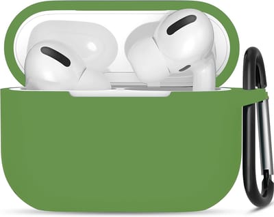 Hoesje geschikt voor Apple Airpods Pro - Softcase - Sleutelhanger - Cover - Extra dun - Siliconen - Donkergroen