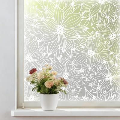 dktie Privacy-raamfolie, decoratieve gekleurde glasfolie, uv-bescherming, verblindingsreductie (01, 44,5 x 200 cm)