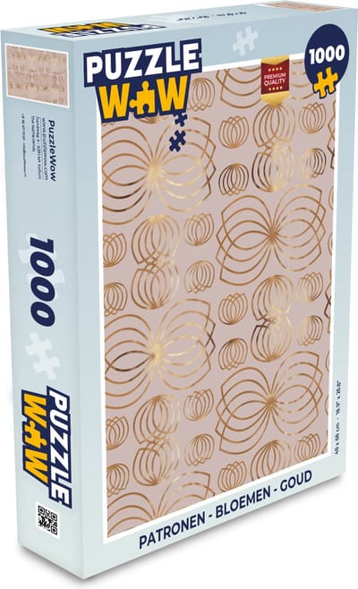 Puzzel Patronen - Bloemen - Goud - Legpuzzel - Puzzel 1000 stukjes volwassenen