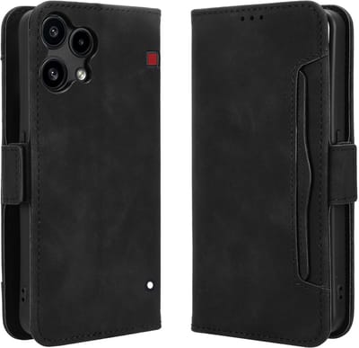 Telestore - Telefoonhoesje geschikt voor de Nothing Phone 3a Lite - Portemonnee - book-case hoesje - ruimte voor 5 pasjes - zwart - met uitneembare pasjeshouder