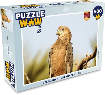 Puzzel Steenarend zit op een tak - Legpuzzel - Puzzel 500 stukjes