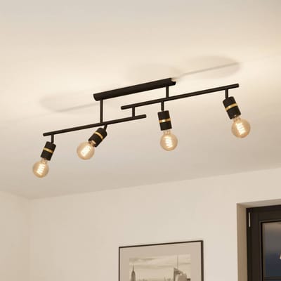 EGLO Lurone Plafondlamp - E27 - 100 cm - Zwart|Koper
