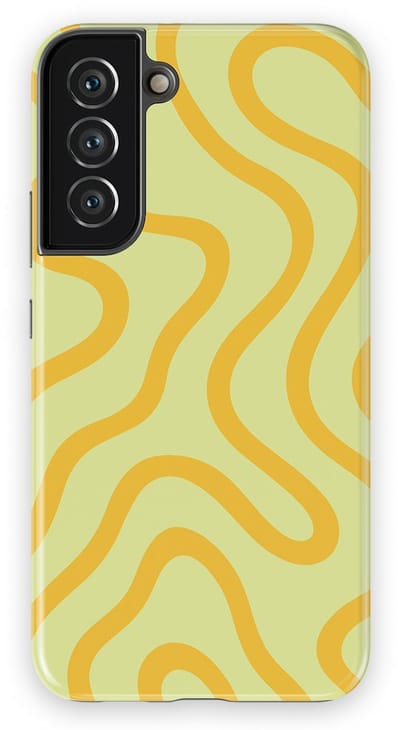 DripCase Curvy Lines Hoesje Samsung Galaxy S22 Plus | Backcover met Mag | Design Tough Case Samsung Galaxy S22 Plus Lemon Loop
