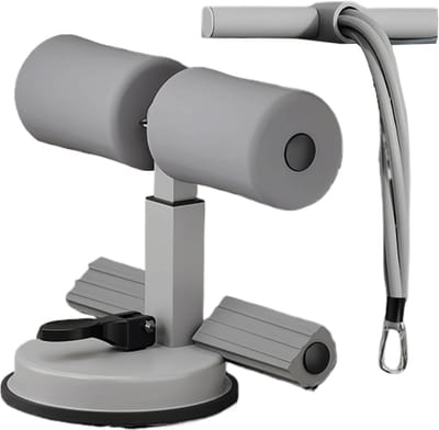 Sit Up Machine - Buikspier Trainer - Thuis Trainen - Dubbele Zuignap - Verstelbaar - Grijs
