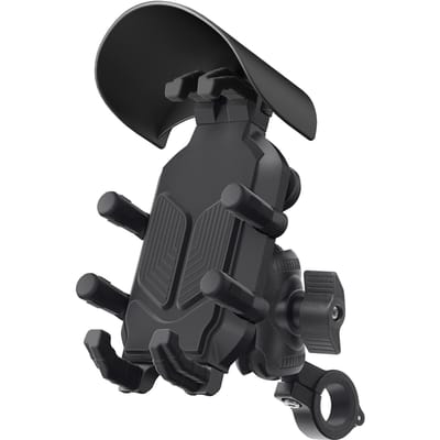 Motorfiets telefoonhouder met trillingsdemper Antidiefstal motorfiets mobiele telefoonhouder 360 graden Handlebar Mount zwart