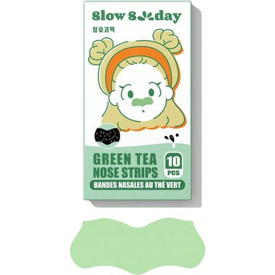 SlowSunday Groene Thee Blackhead Remover Pore Strips, Diep Reinigende Neusstrips Voor Blackhead Verwijdering En Poriën Ontstoppen, Oliecontrole, 10 Stuks, Ideaal Voor Feestjes, Terug Naar School
