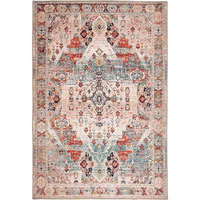 Perzië Verouderd Terracotta Wasbaar Rustiek Tapijt Retro Woonkamer Sofa Salontafel Antislip Vloermat Slaapkamer Decor Tapijt 50x80cm